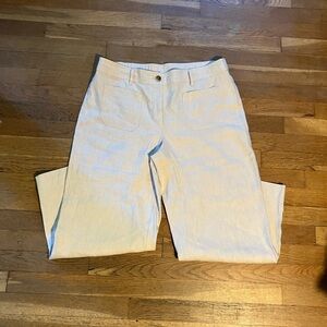 J. Jill Women's Cream Linen Pants